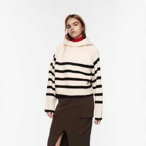 Zara-Knit Hooded Sweater